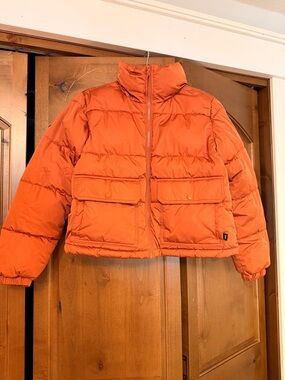 Vans Orange Cropped Puffer Jacket